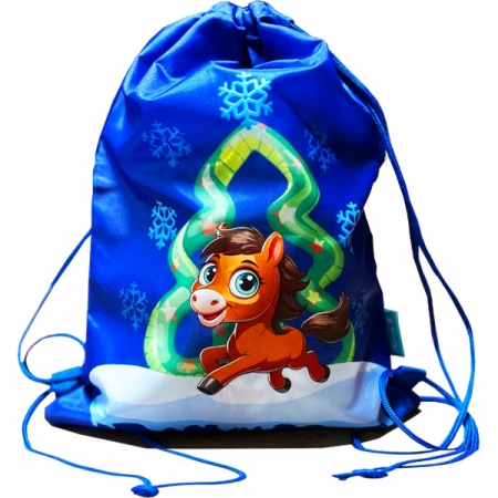 Новогодний подарок Рюкзак-мешок Коник с Елкой